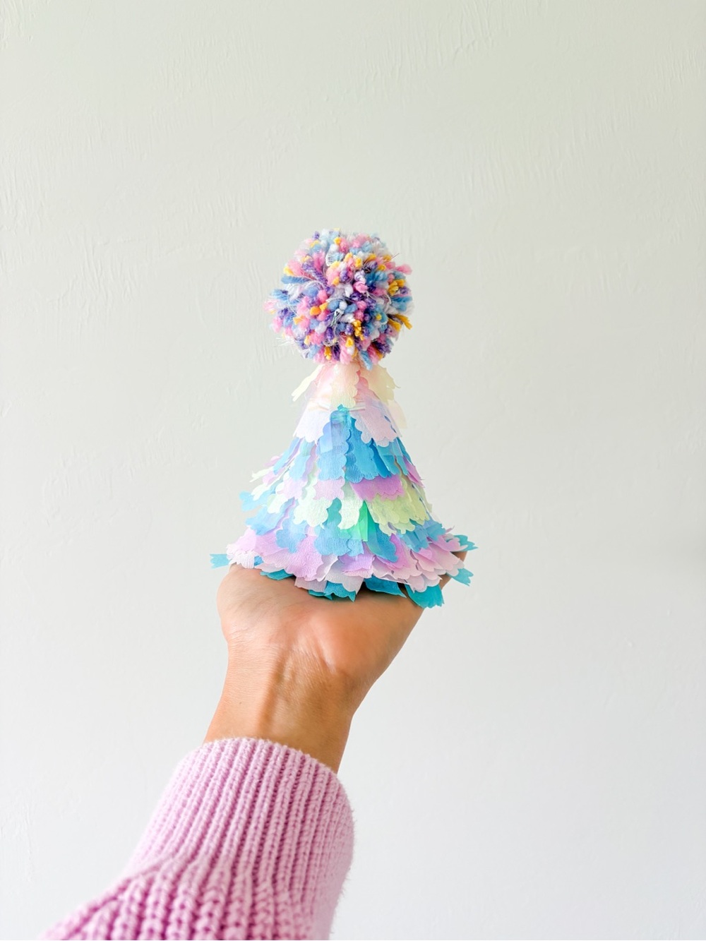 Pastel Multi-Color Pom Party Hat